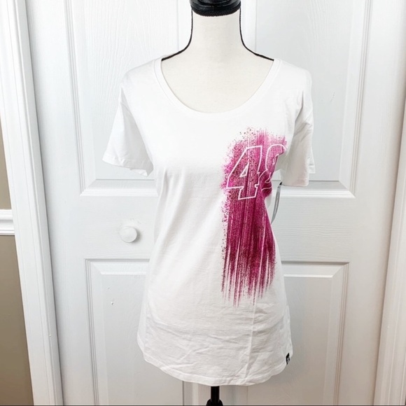 NASCAR Jimmie Johnson Pink and White Sparkle Crew Neck Top Size 1X - Picture 7 of 8